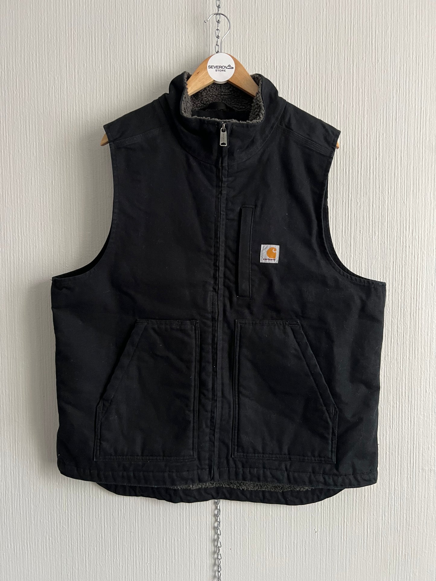 Carhartt Canvas Faux Shearling Black Vest