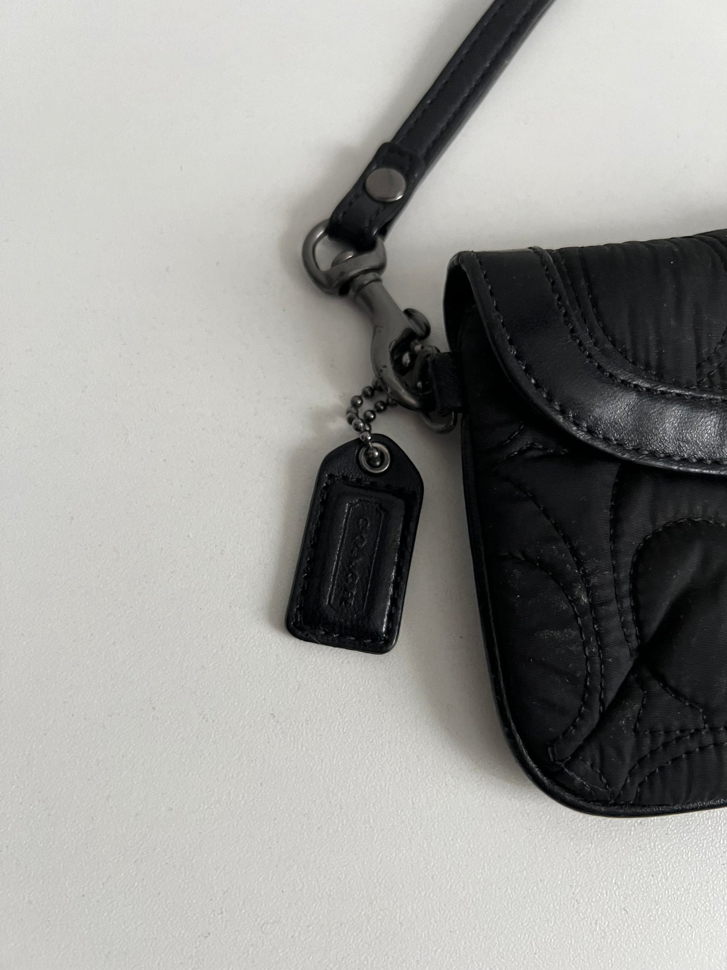Coach Black Quilted Wristlet Wallet Wrist Bag