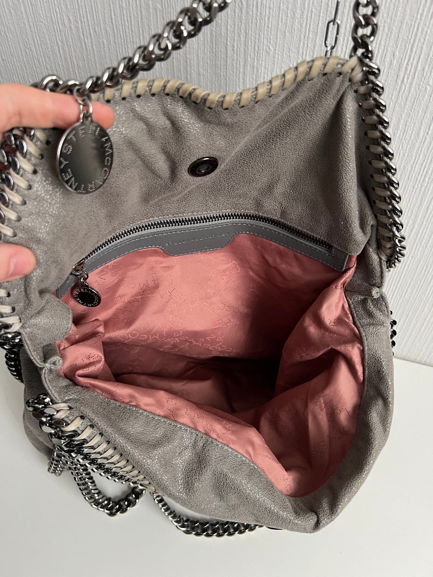 Stella McCartney Falabella Fold-Over Grey Tote Bag