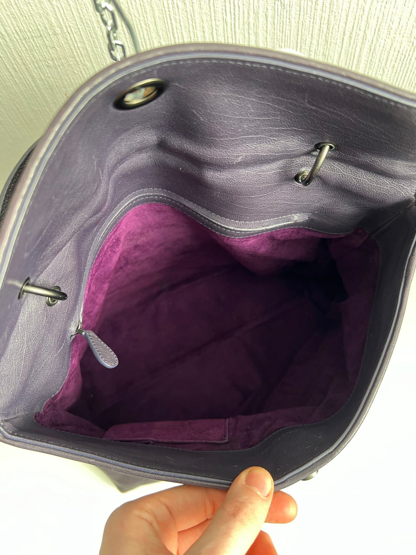 Bottega Veneta Purple Intrecciato Leather Tina Top Handle Bag
