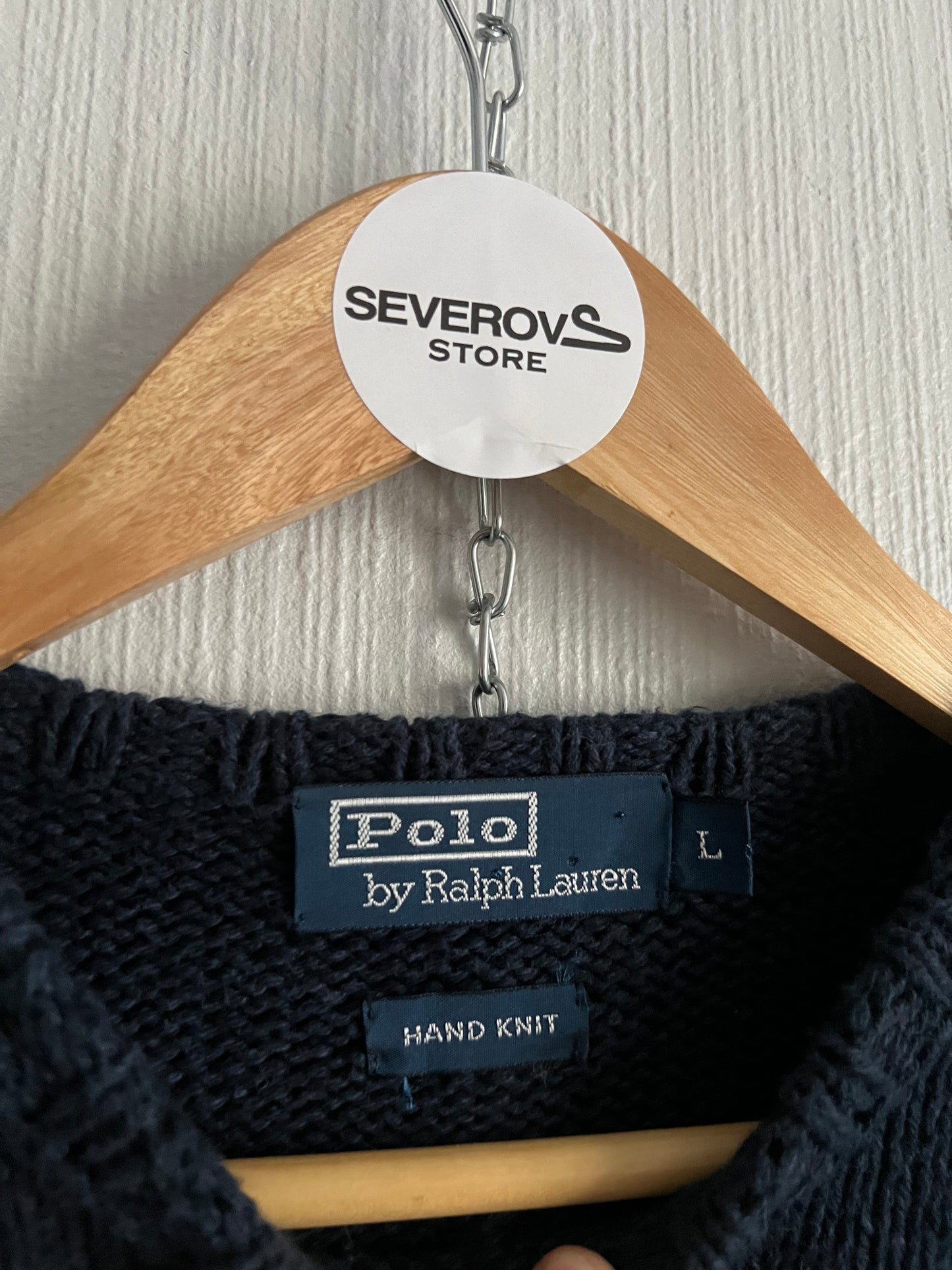 Polo Ralph Lauren Vintage Hand Knit Heavy Cotton Navy Sweater