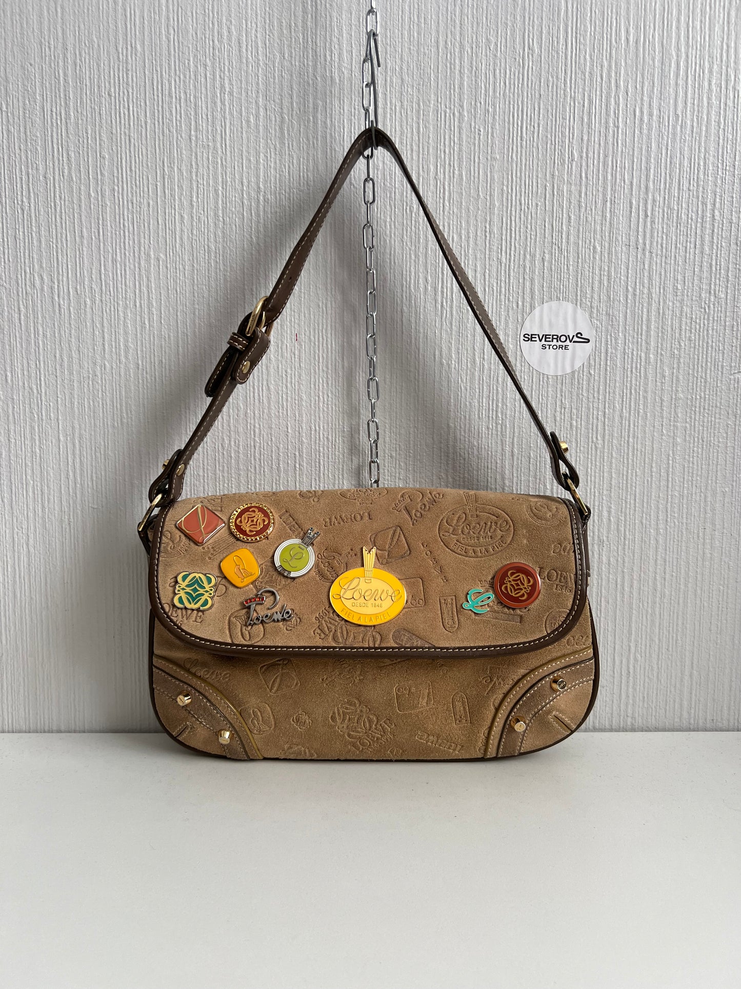 Loewe 160th Anniversary Suede Shoulder Bag