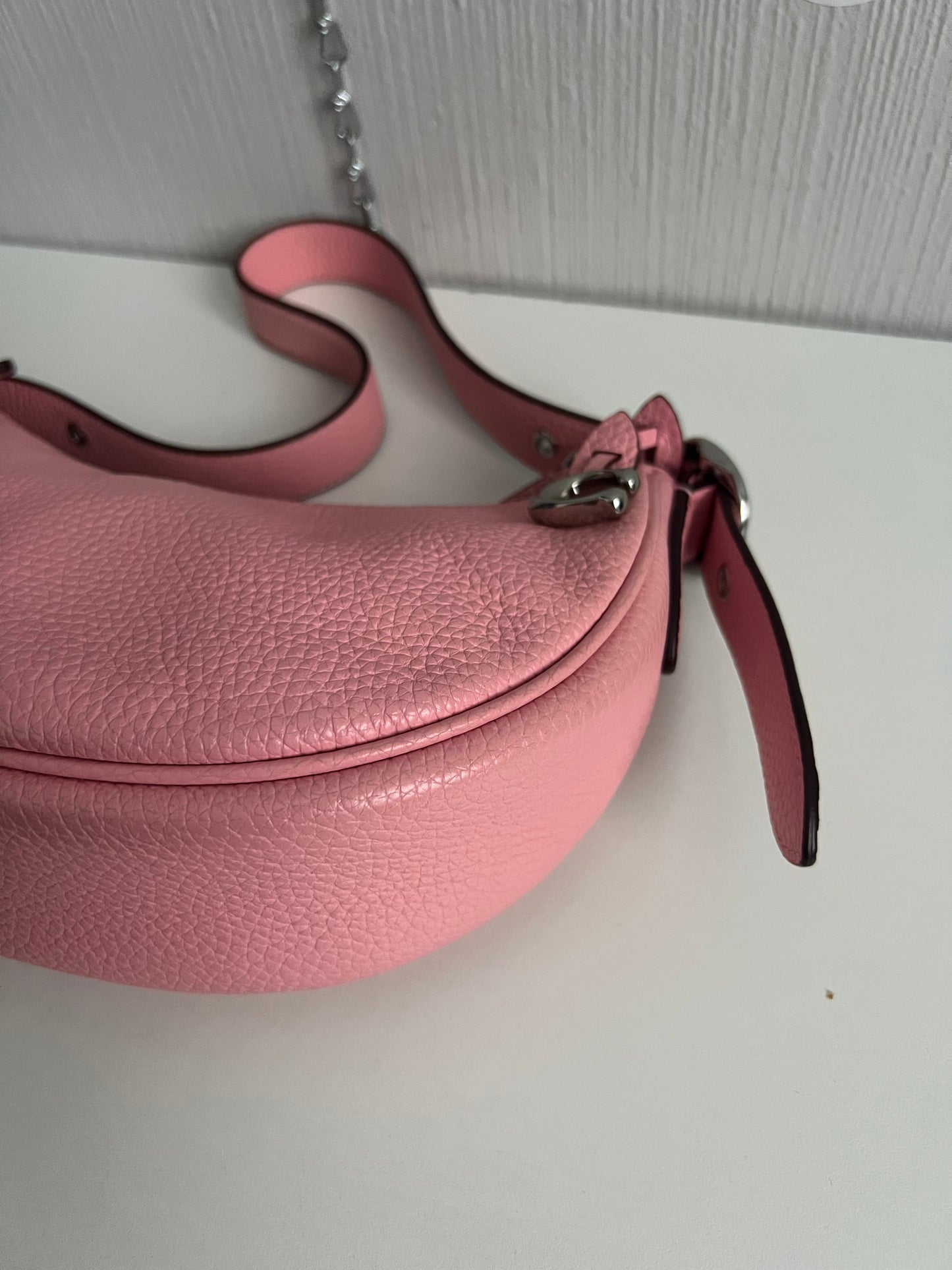 Coach Luna Pink Pebbled Leather Shoulder Bag