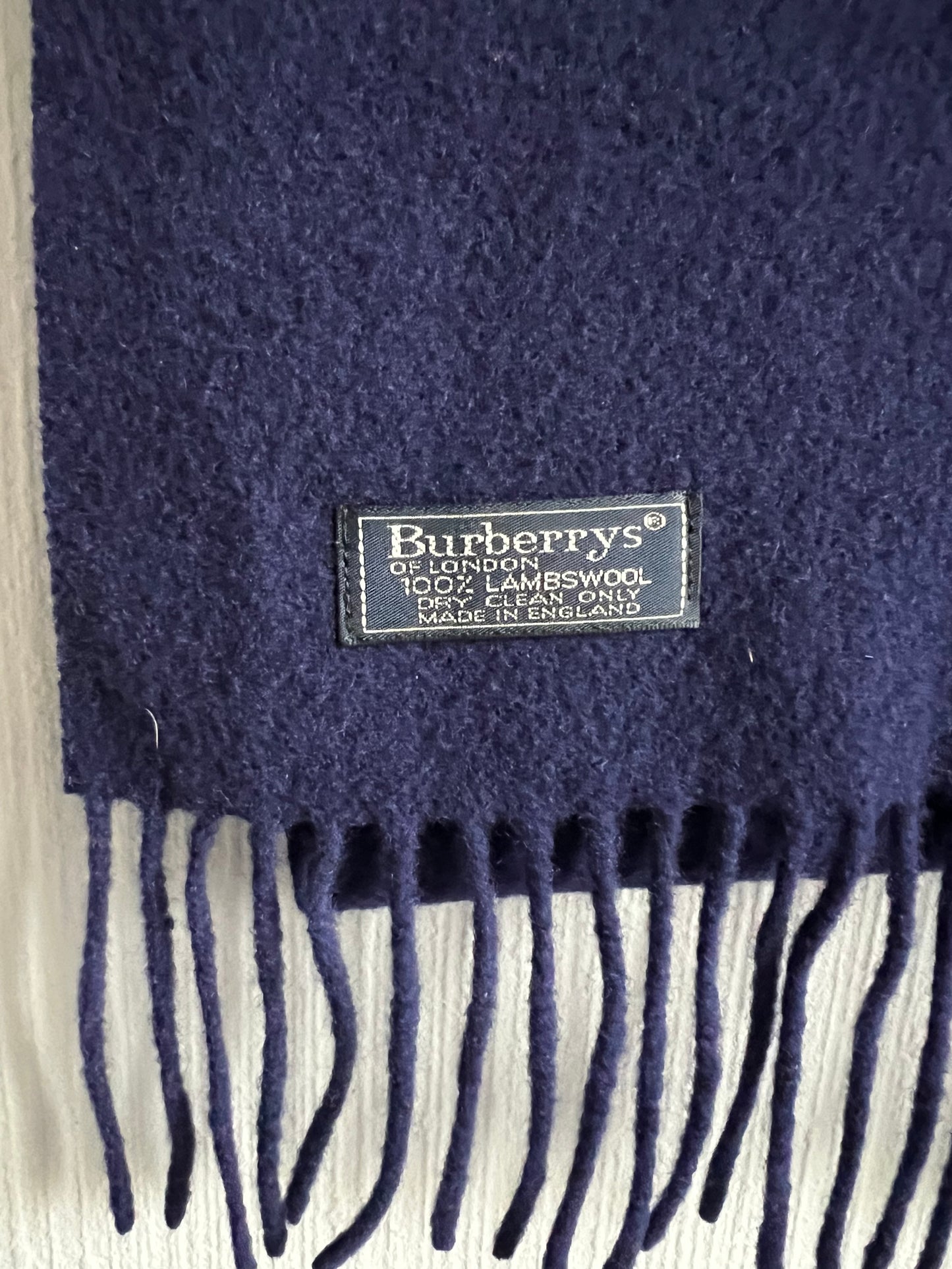 Burberry Scarf Horse crest in Lambswool Blue