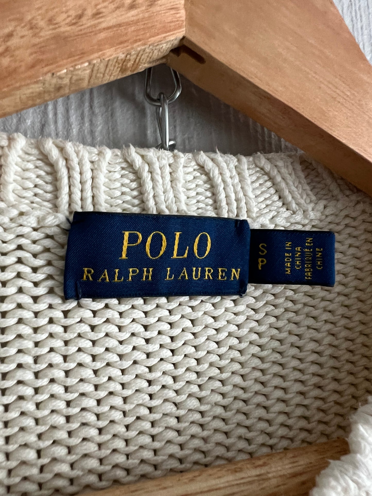 Polo Ralph Lauren American Flag Women’s Knit Sweater in Cream