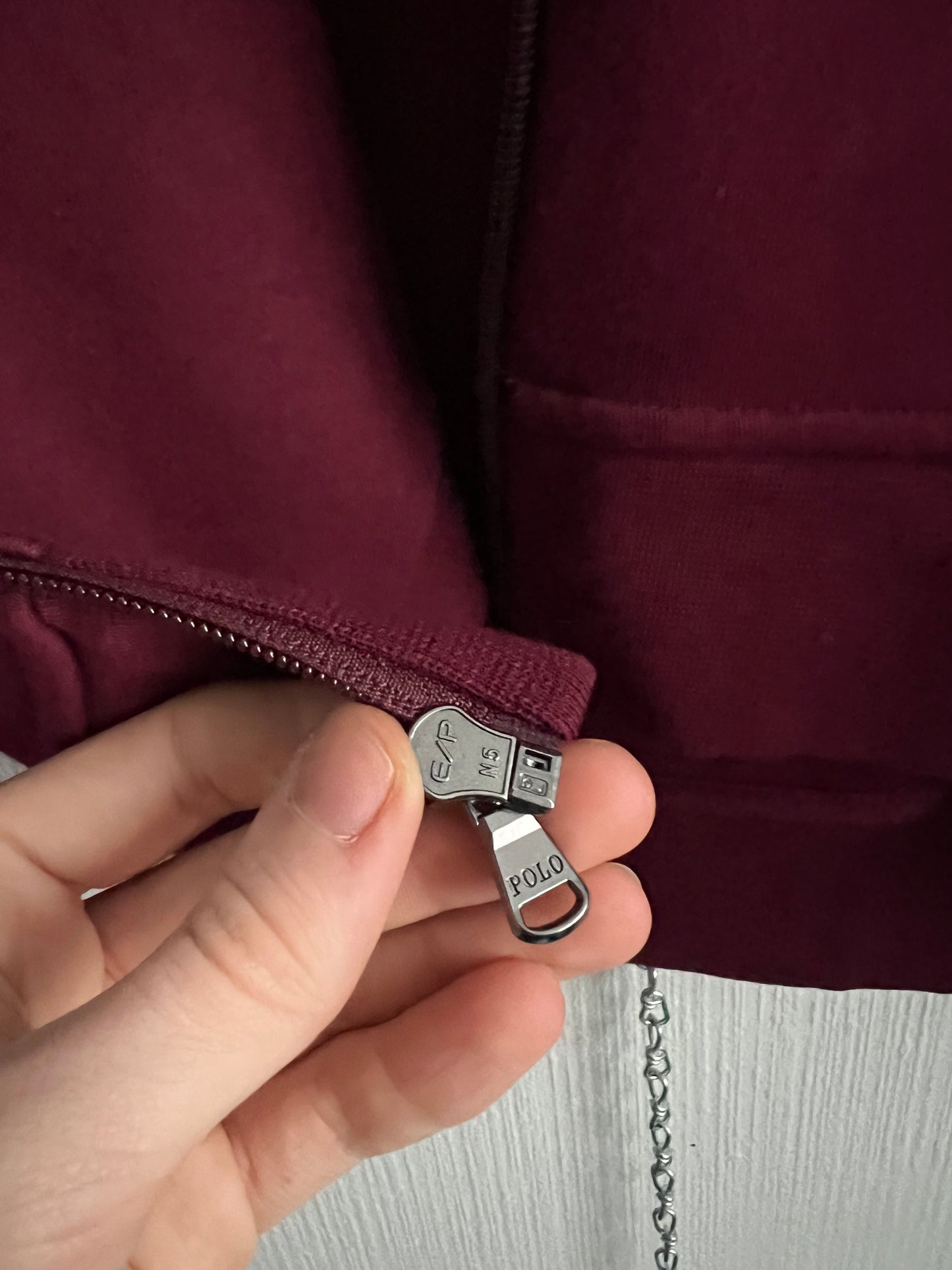 Polo Ralph Lauren Burgundy Mens Zip Hoodie