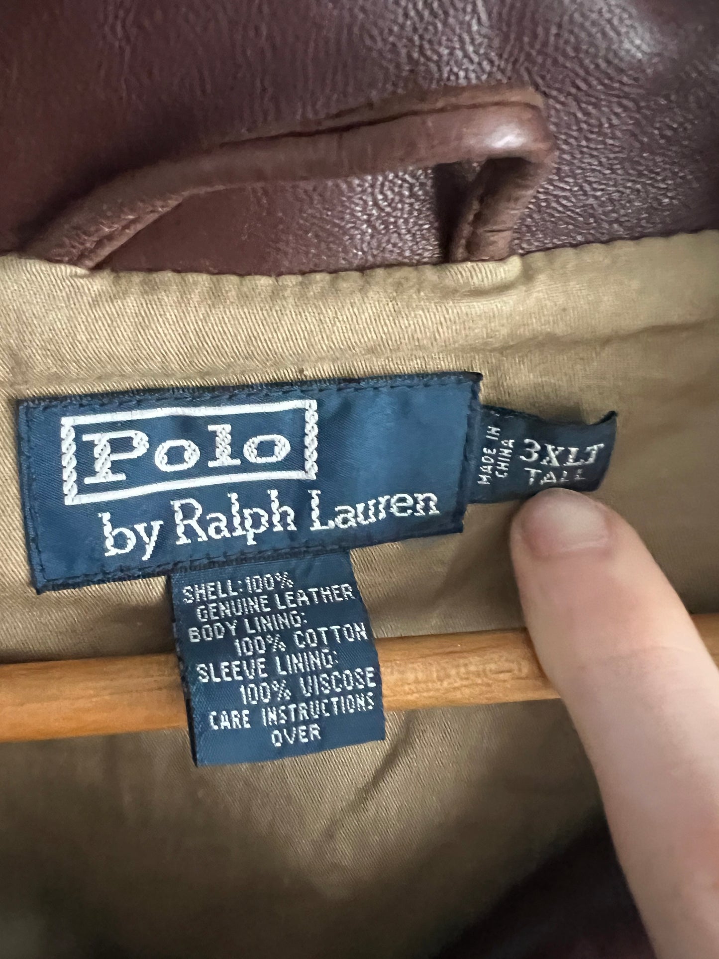 Polo Ralph Lauren Brown Leather Harrington Jacket