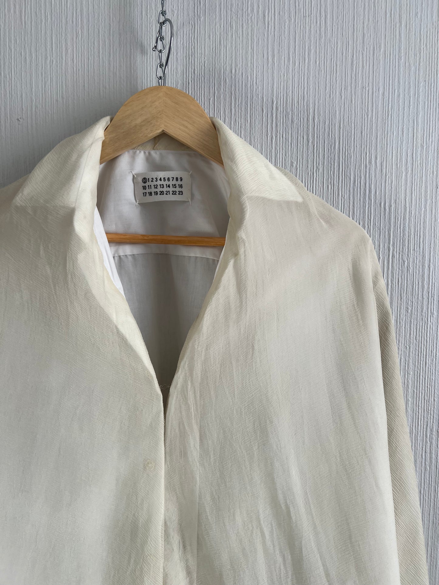 Archive Maison Margiela 0 Artisinal Line Double layered Mens Shirt with Silk Top Layer