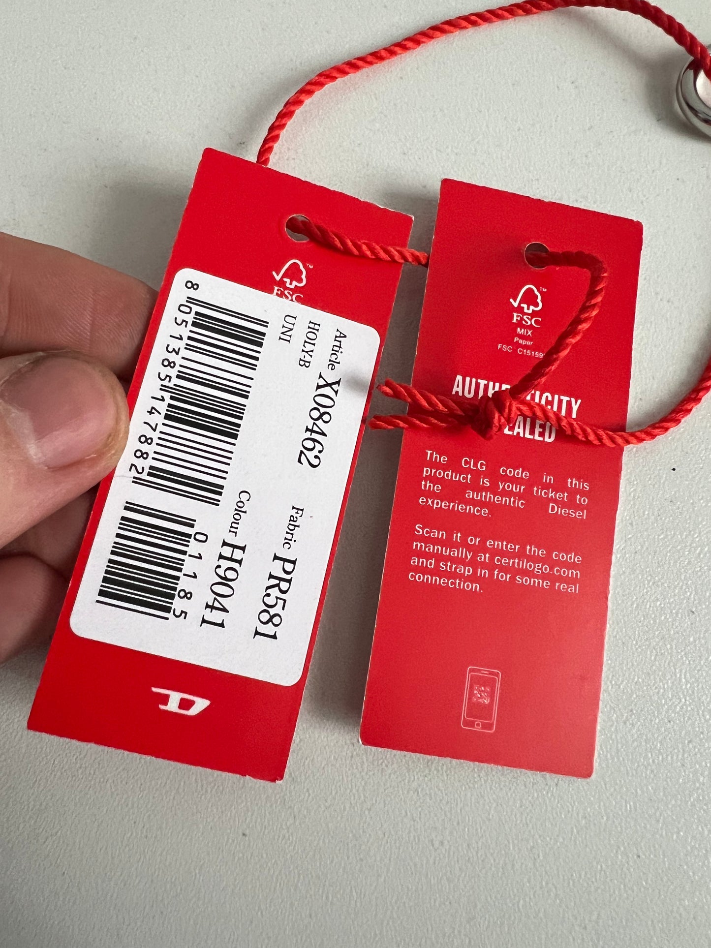 Diesel Logo Keychain Metal Bag Charm