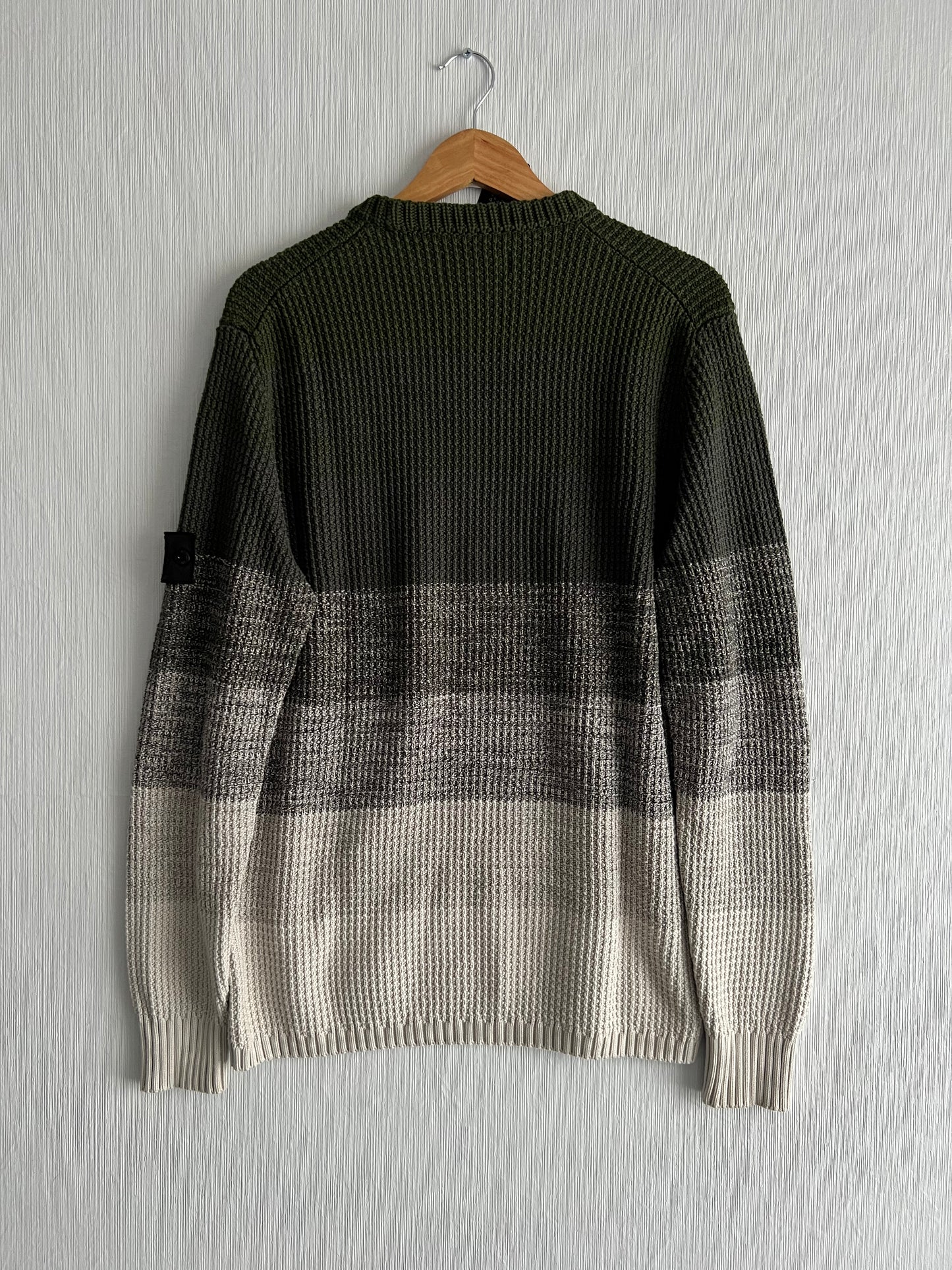 Stone Island Shadow Project SS20 Green Gradient Crewneck Knit Sweater