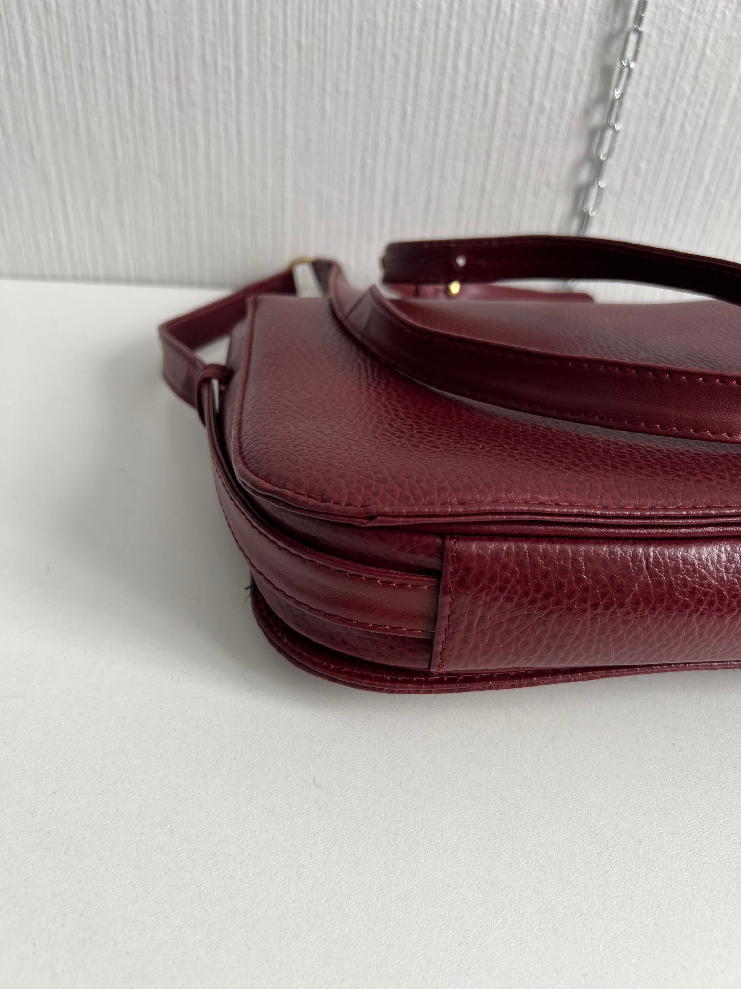 Cartier Vintage Burgundy Leather Shoulder Bag