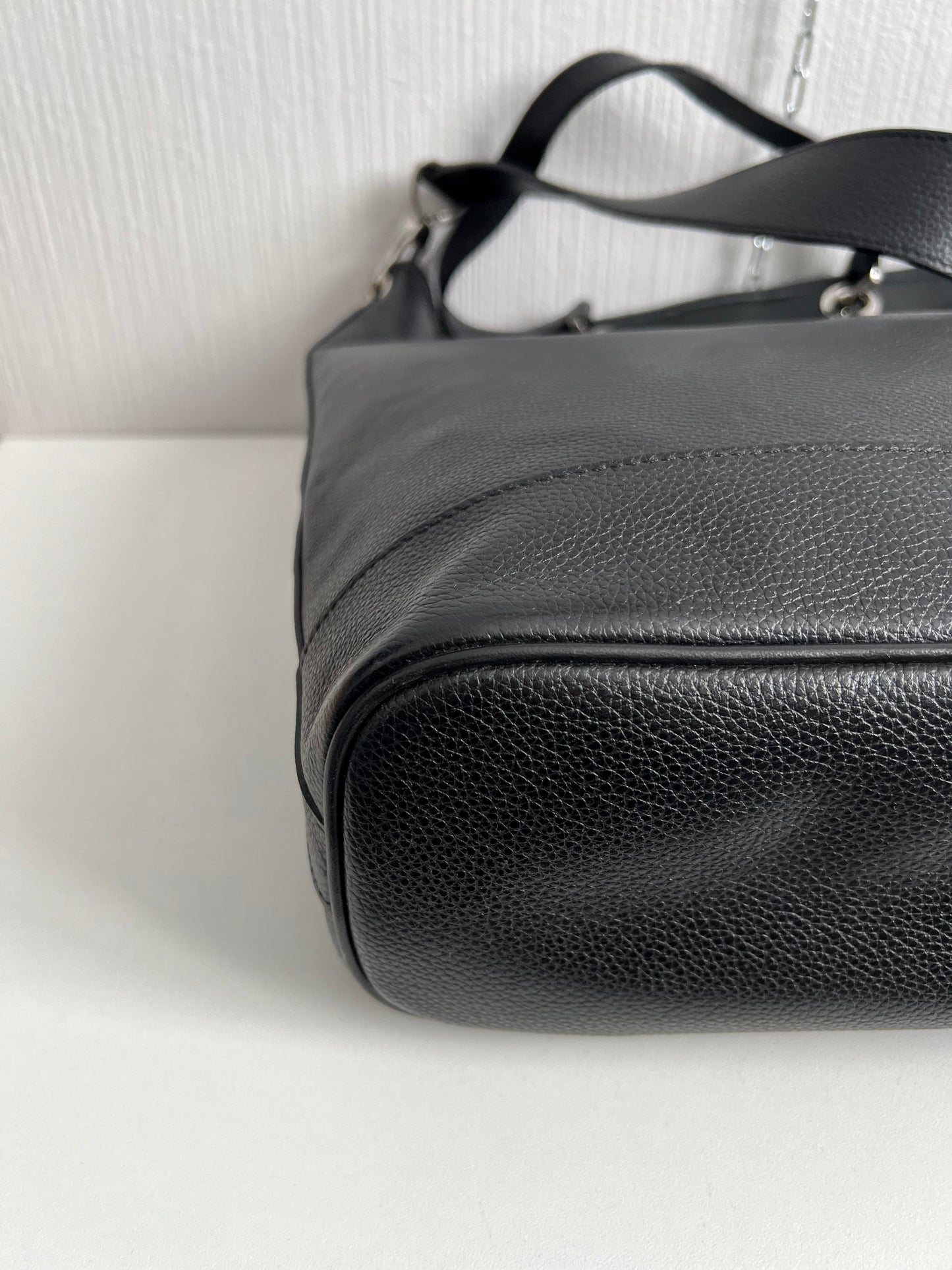Longchamp Black Leather Tote Bag