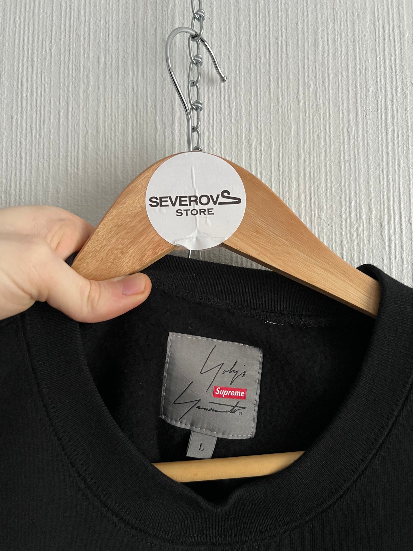 Supreme Yohji Yamamoto Black Cotton Mens Crewneck