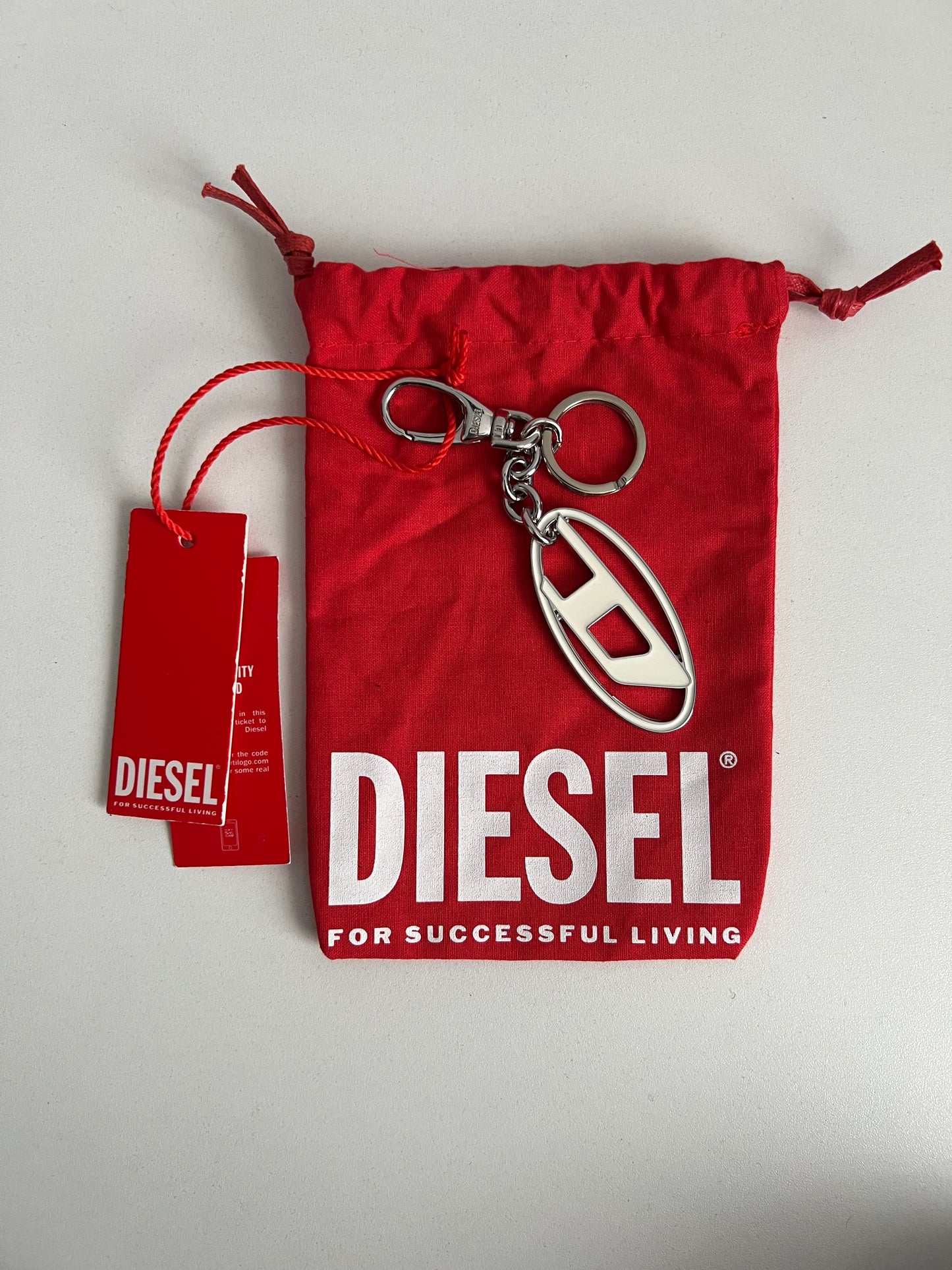 Diesel Logo Keychain Metal Bag Charm