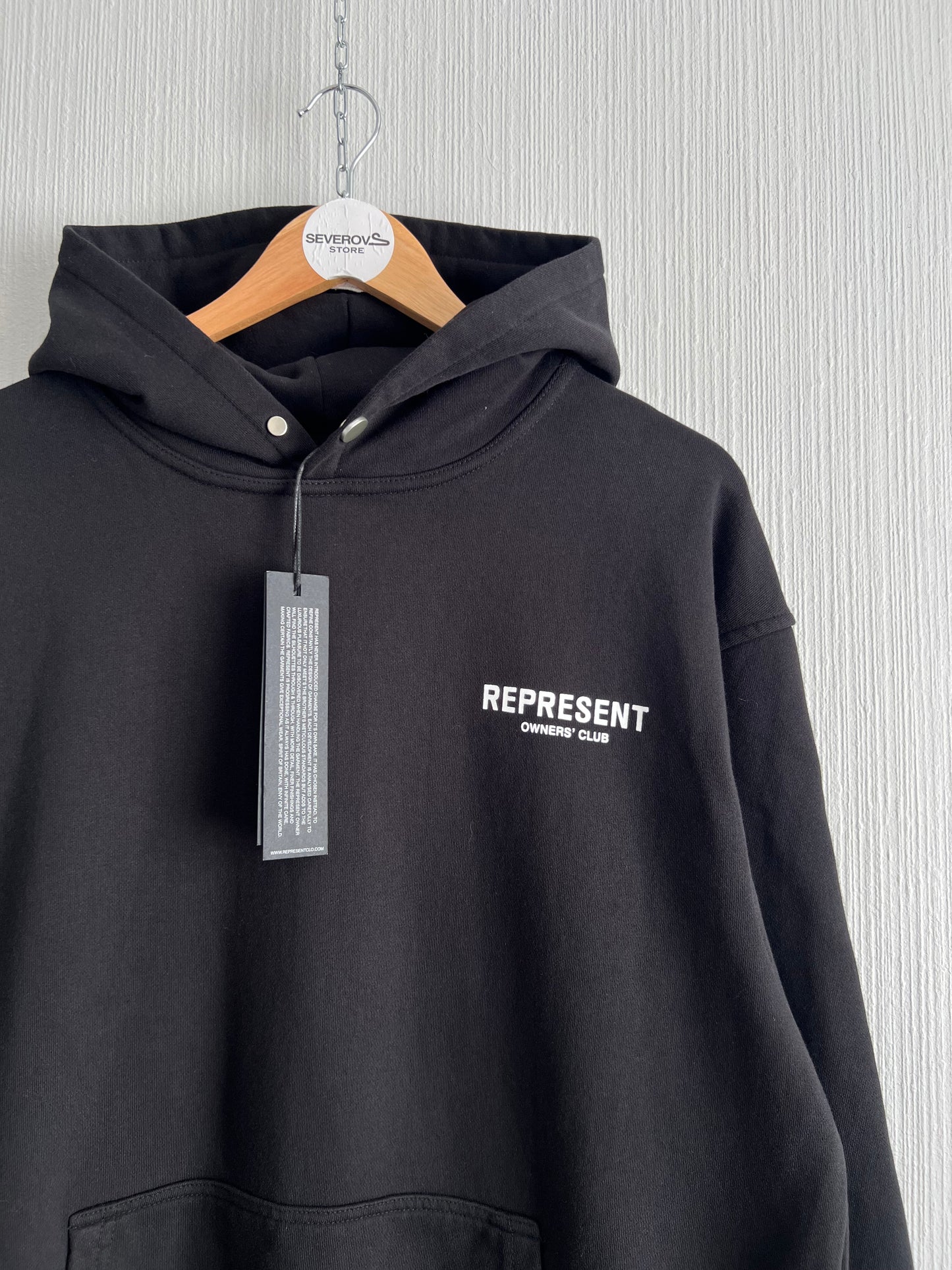 Represent Mens Black Cotton Hoodie
