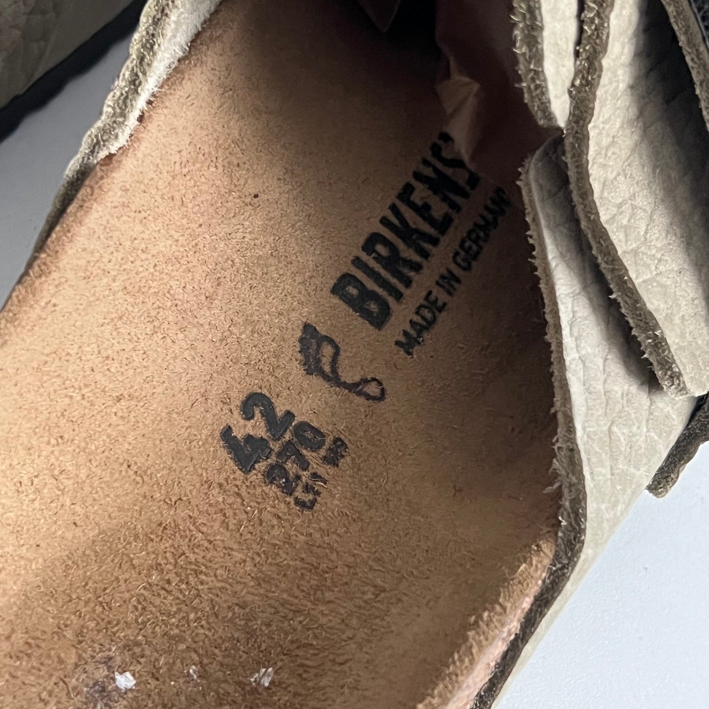 Birkenstock Boston Nagoya Faded Khaki Mens Slides