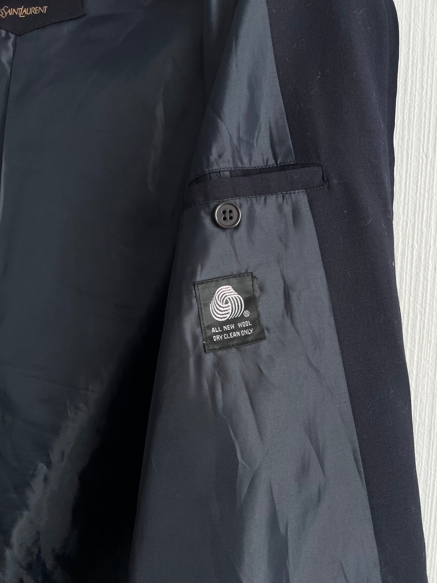 Yves Saint Laurent Vintage Navy Wool Bomber Jacket
