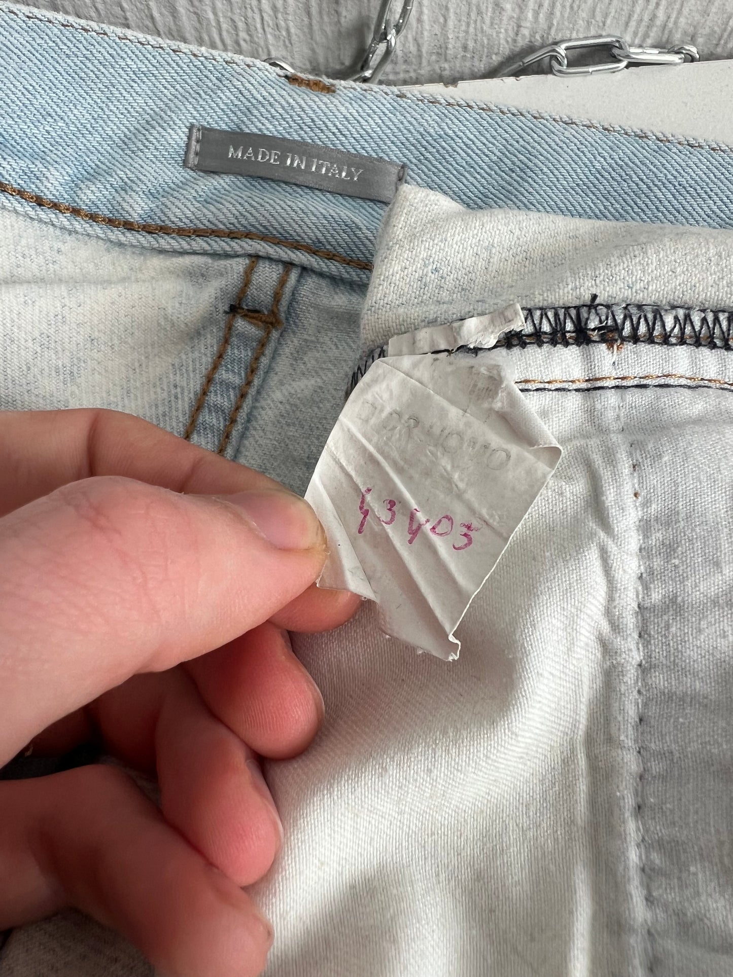 Christian Dior SAMPLE Gazette Print Faded Blue Denim Jeans