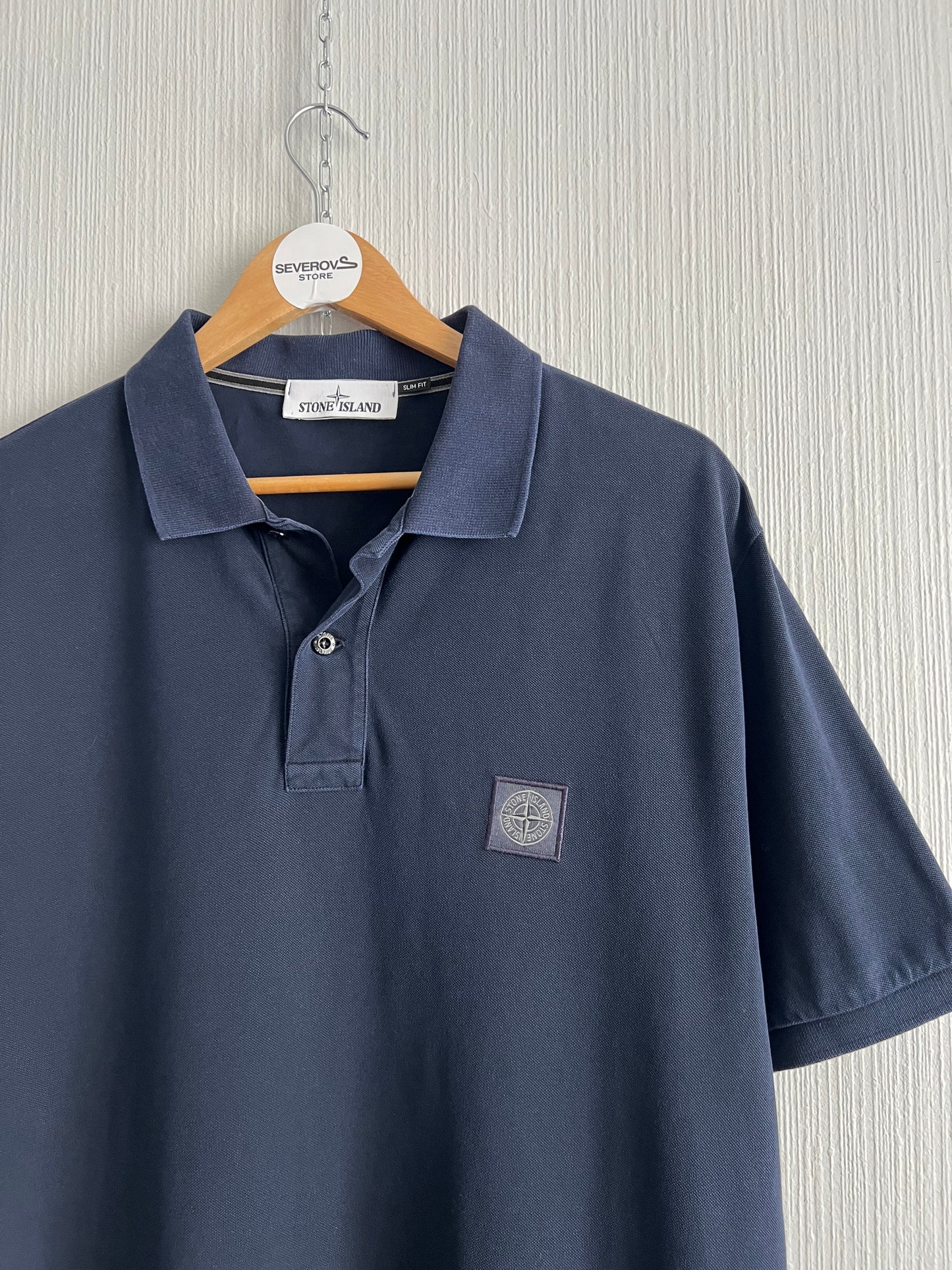 Stone Island Navy Cotton Polo T-shirt
