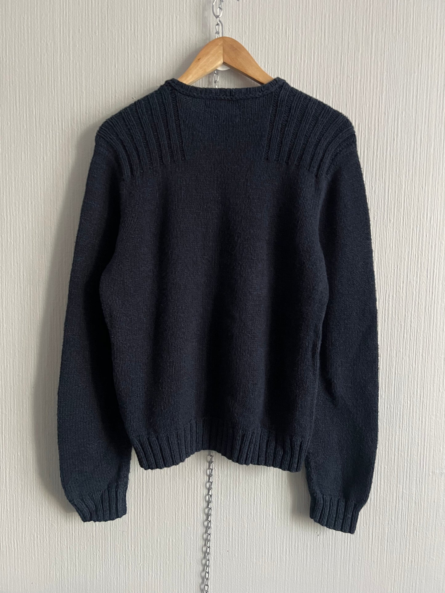 Polo Ralph Lauren Vintage Hand Knit Heavy Cotton Navy Sweater