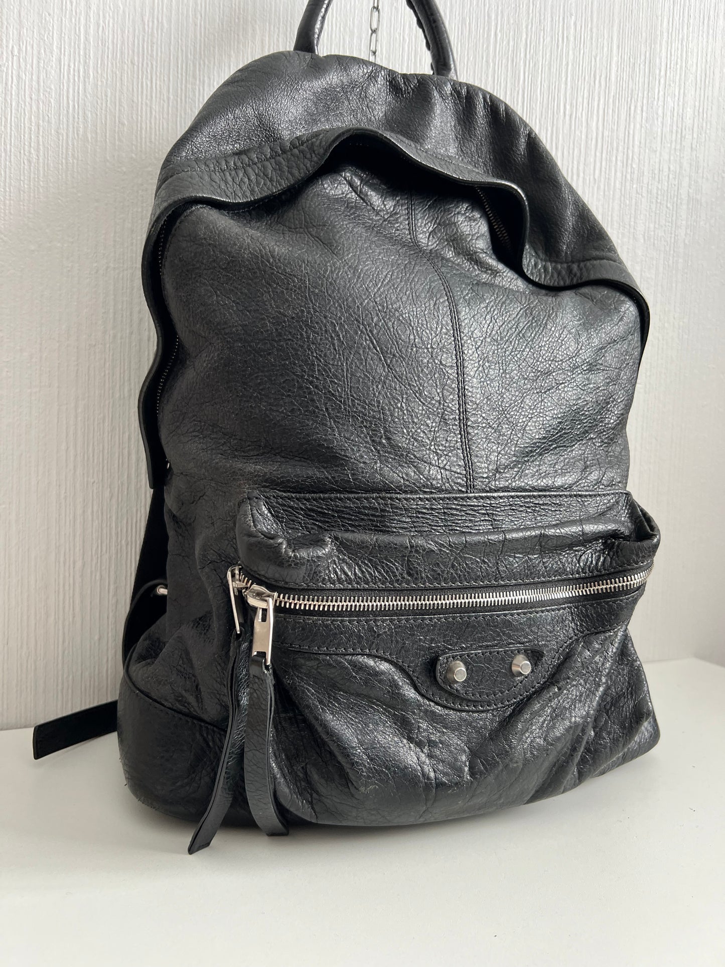 Balenciaga Black Leather Backpack