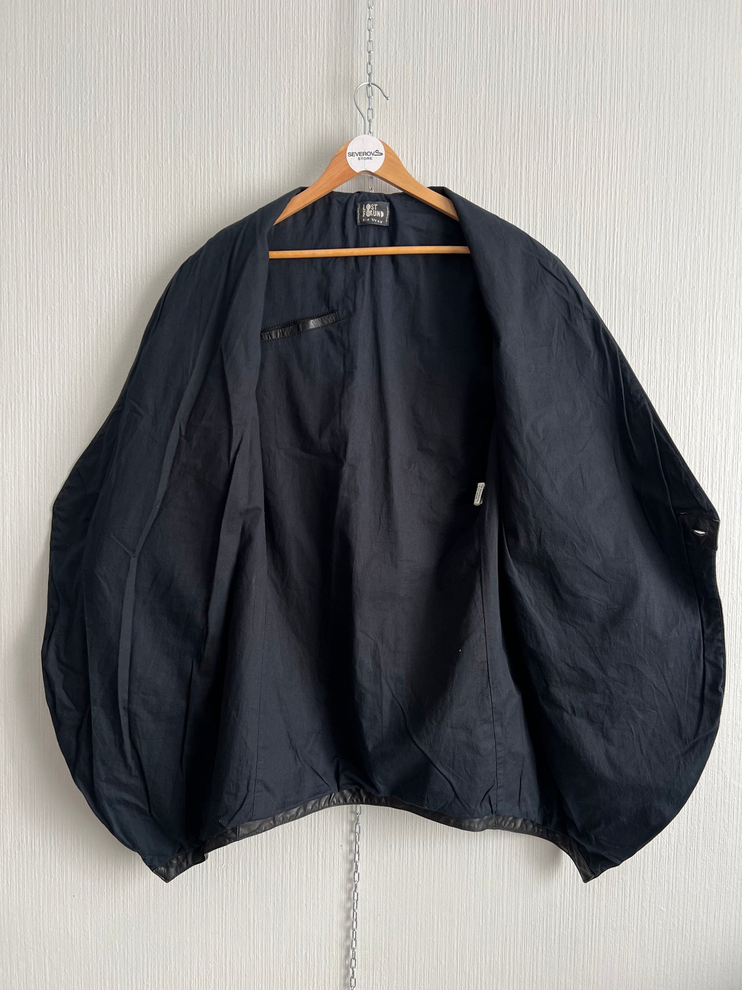 Lost & Found Ria Dunn Avant Garde Mens Leather Black Coat