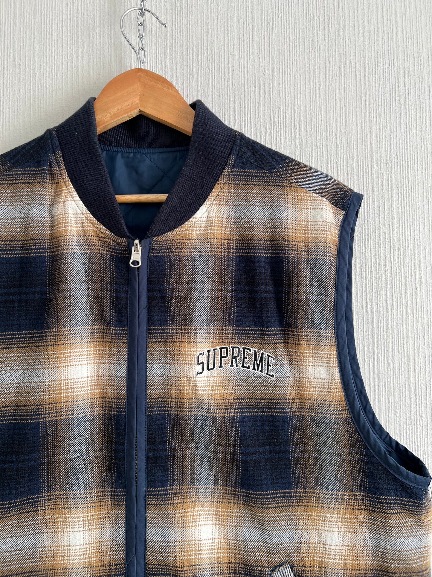 Supreme Reversible Shadow Plaid Mens Vest