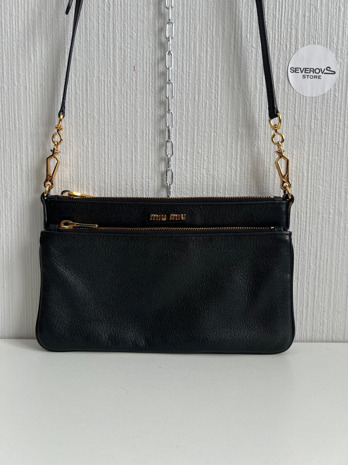 Miu Miu Black Leather Crossbody Bag