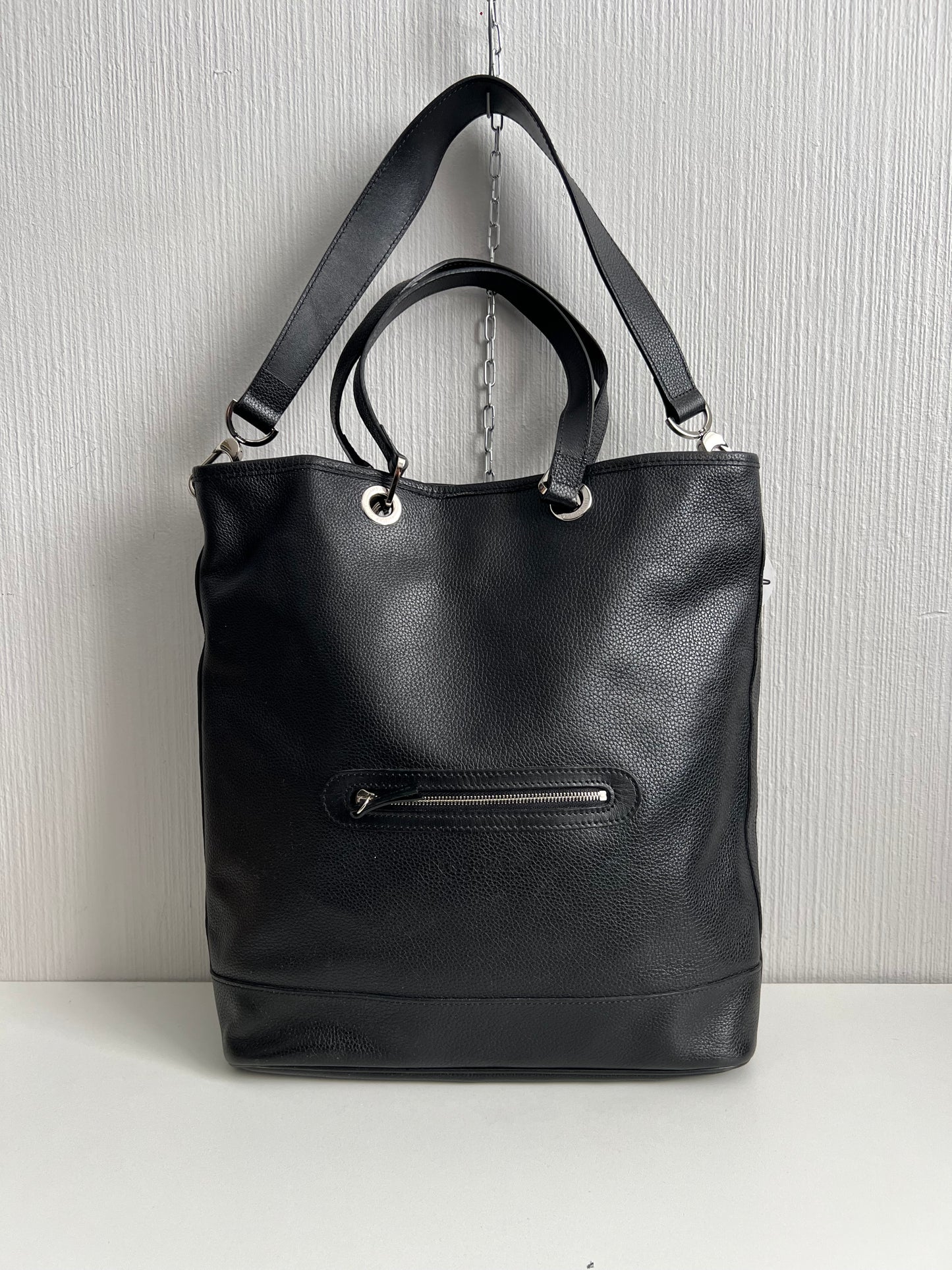 Longchamp Black Leather Tote Bag