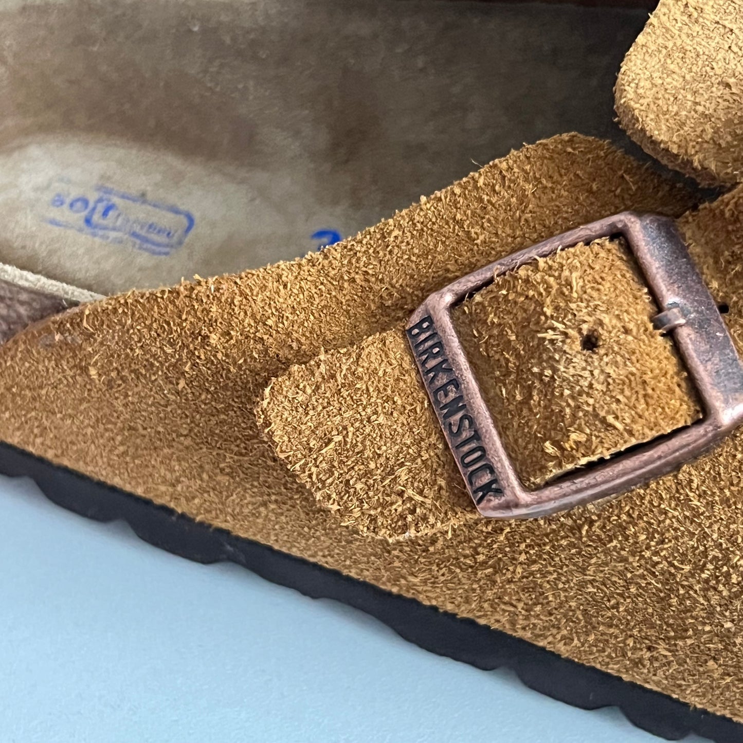 Birkenstock Boston Clogs in Mink Suede Mules