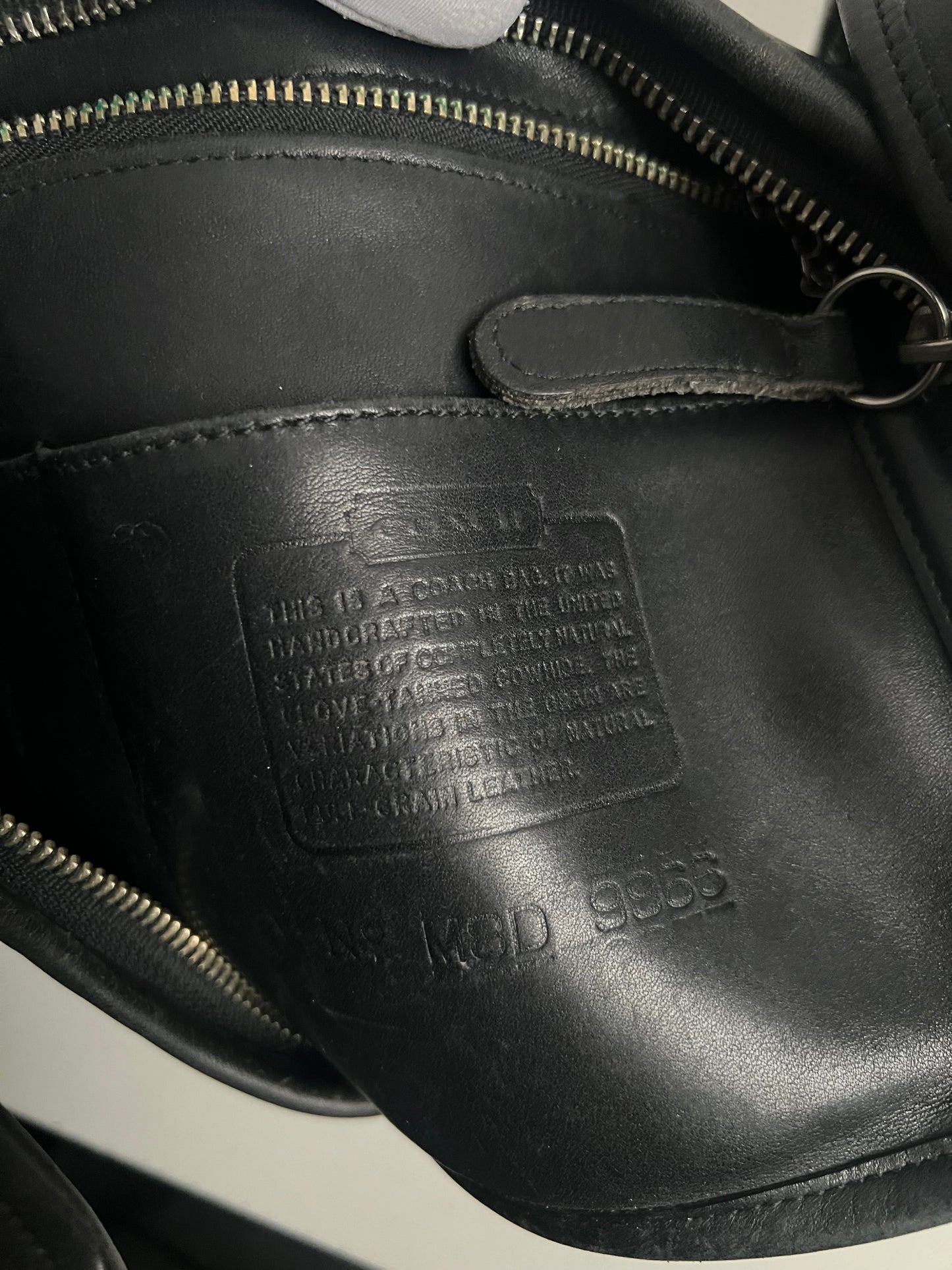 Vintage Coach Legacy Zip 9966 Made in USA Black Leather Crossbody Shoulder Bag