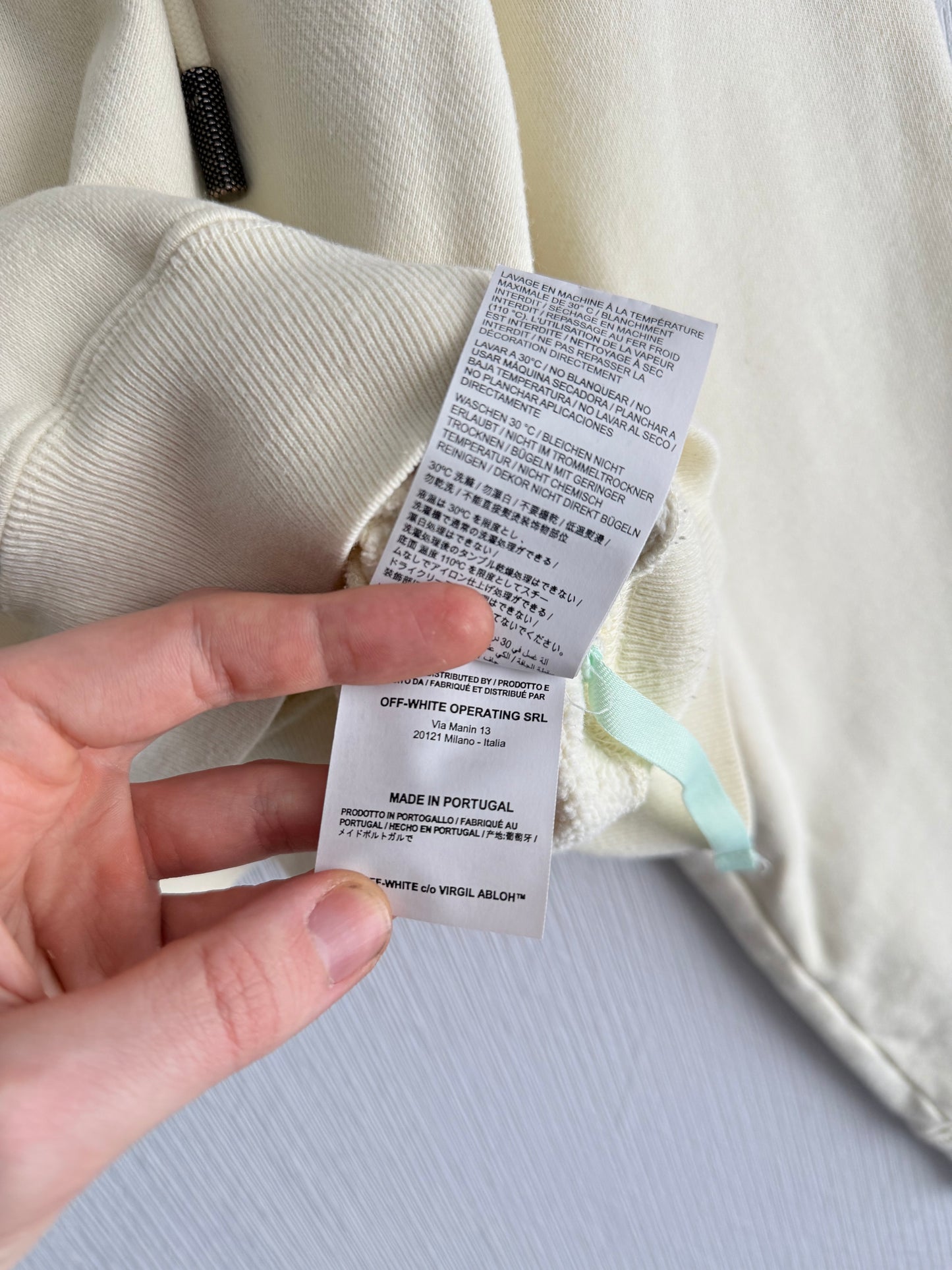 Off-White Cream Cropped Hoodie