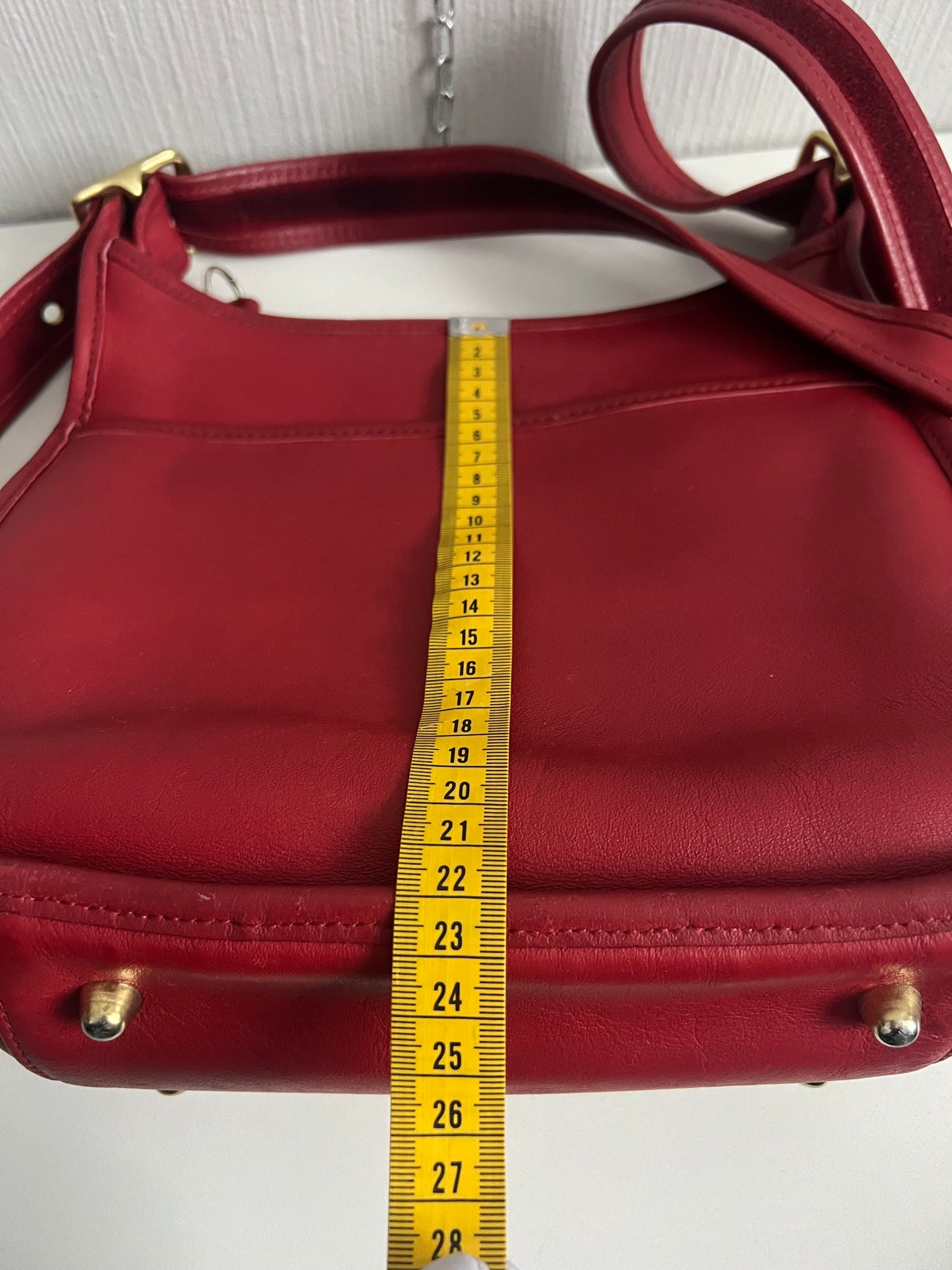 Vintage Coach Legacy Zip 9966 Made in USA Red Leather Crossbody Shoulder Bag