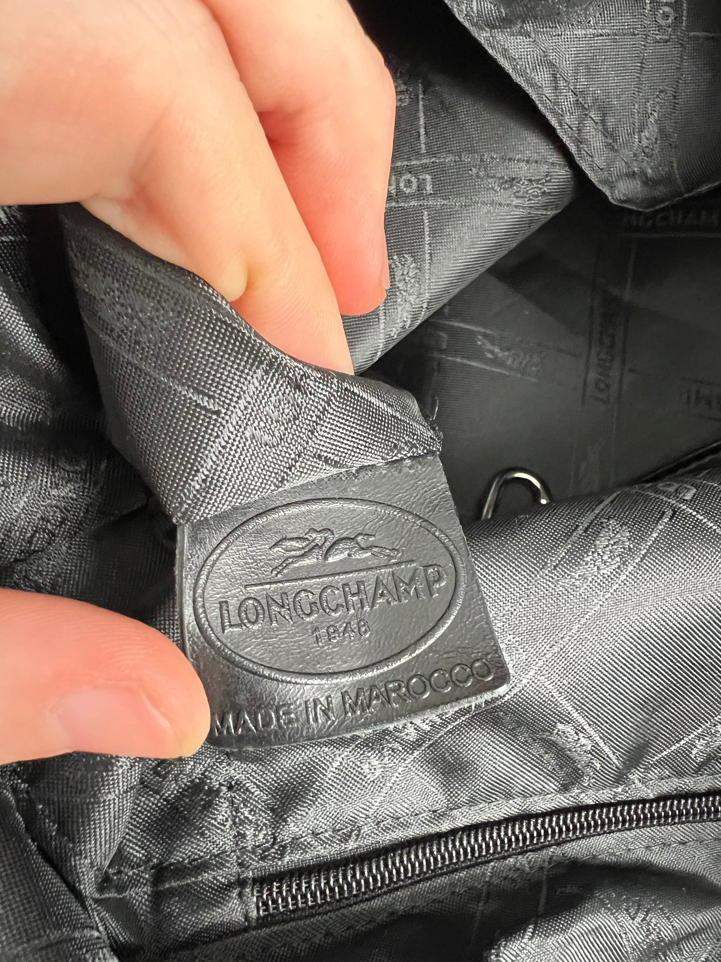 Longchamp Black Leather Tote Bag