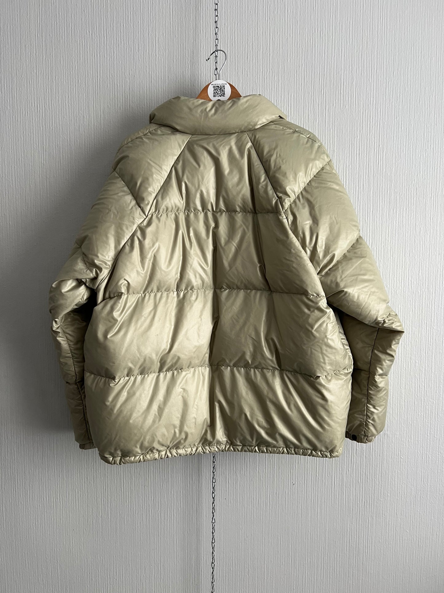 Vintage 90s Moncler Grenoble Beige Puffer Down Mens Jacket