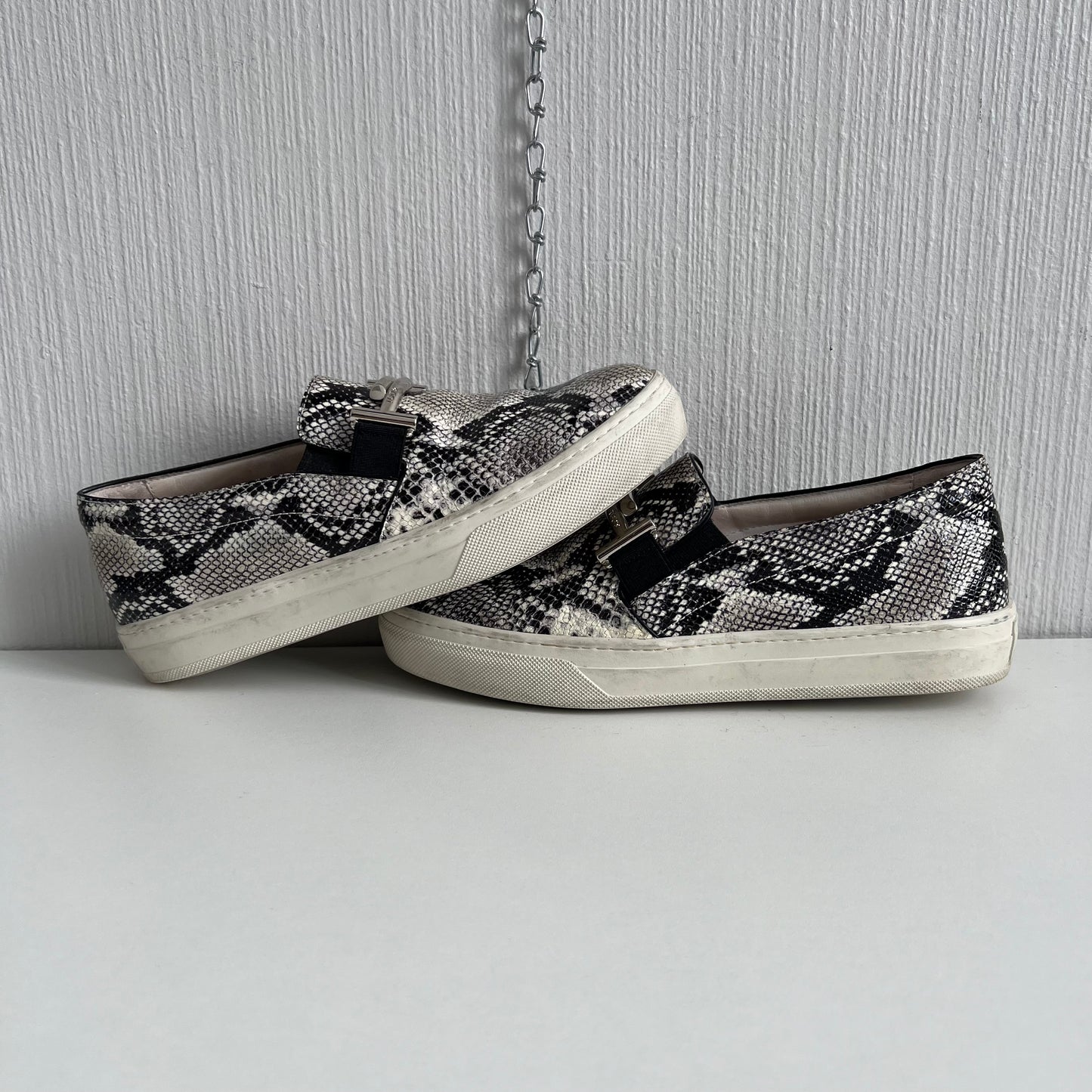 Tod's Women's Gommini Double T Snake Print Loafers