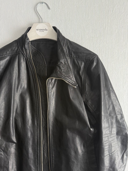 Rick Owens Calf Leather Mollino Leather Jacket