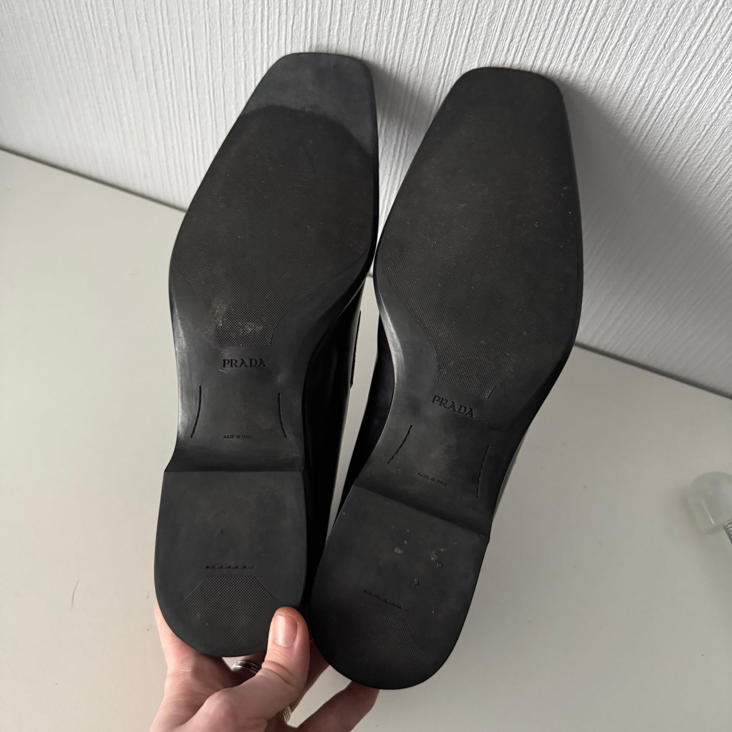 Prada Triangle-logo Leather Loafers