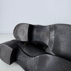 Prada Black Leather Knee High Logo Boots