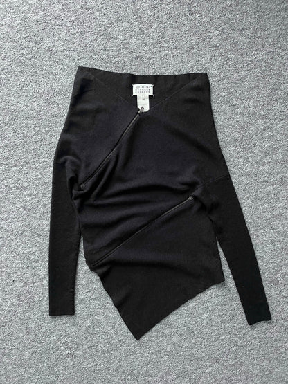 Maison Martin Margiela Line 1 Dark Grey Spiral Zipper Jumper – Fall 2012