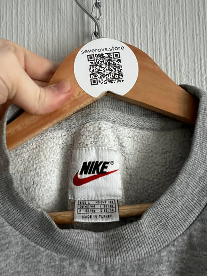 Vintage 90s Nike Big Logo Grey Cotton Jumper