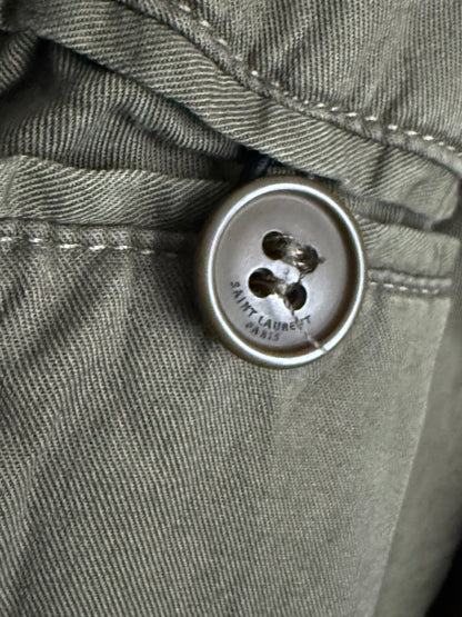 Saint Laurent Olive Green Cotton Jacket Womens Parka