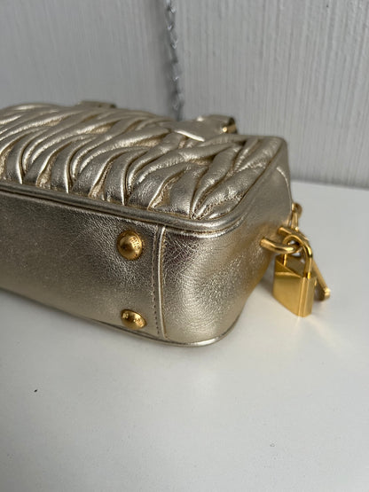 Miu Miu Arcadie Matelassé Nappa Leather Bag in Purite