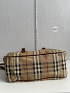 Burberry's Haymarket Check Leather-Trimmed Handle Bag