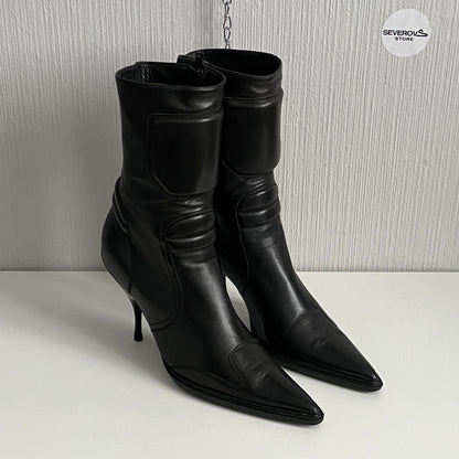 Archive Miu Miu 1999 Leather Biker Heels