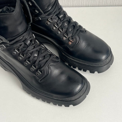 Prada FW99 Vintage Combat Black Leather Boots