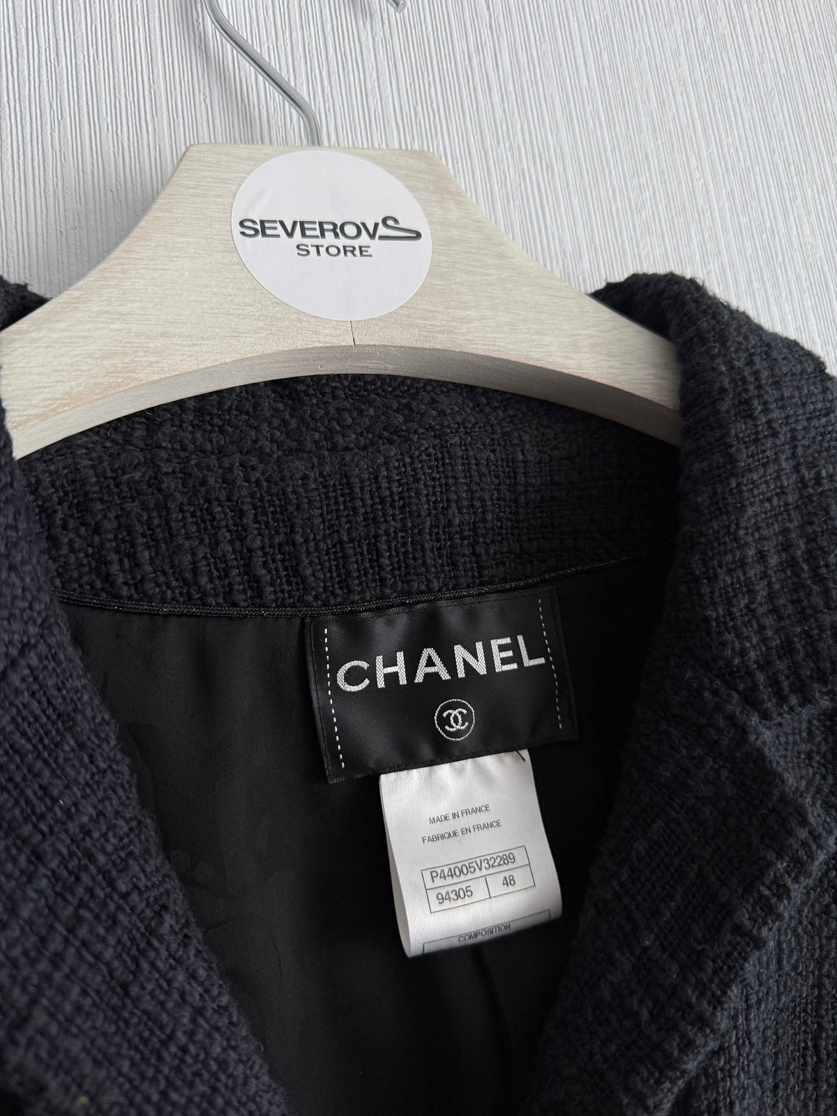 Chanel Bombay Timeless Tweed Blazer Jacket in Black Cotton