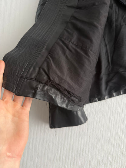 Rick Owens Calf Leather Mollino Leather Jacket