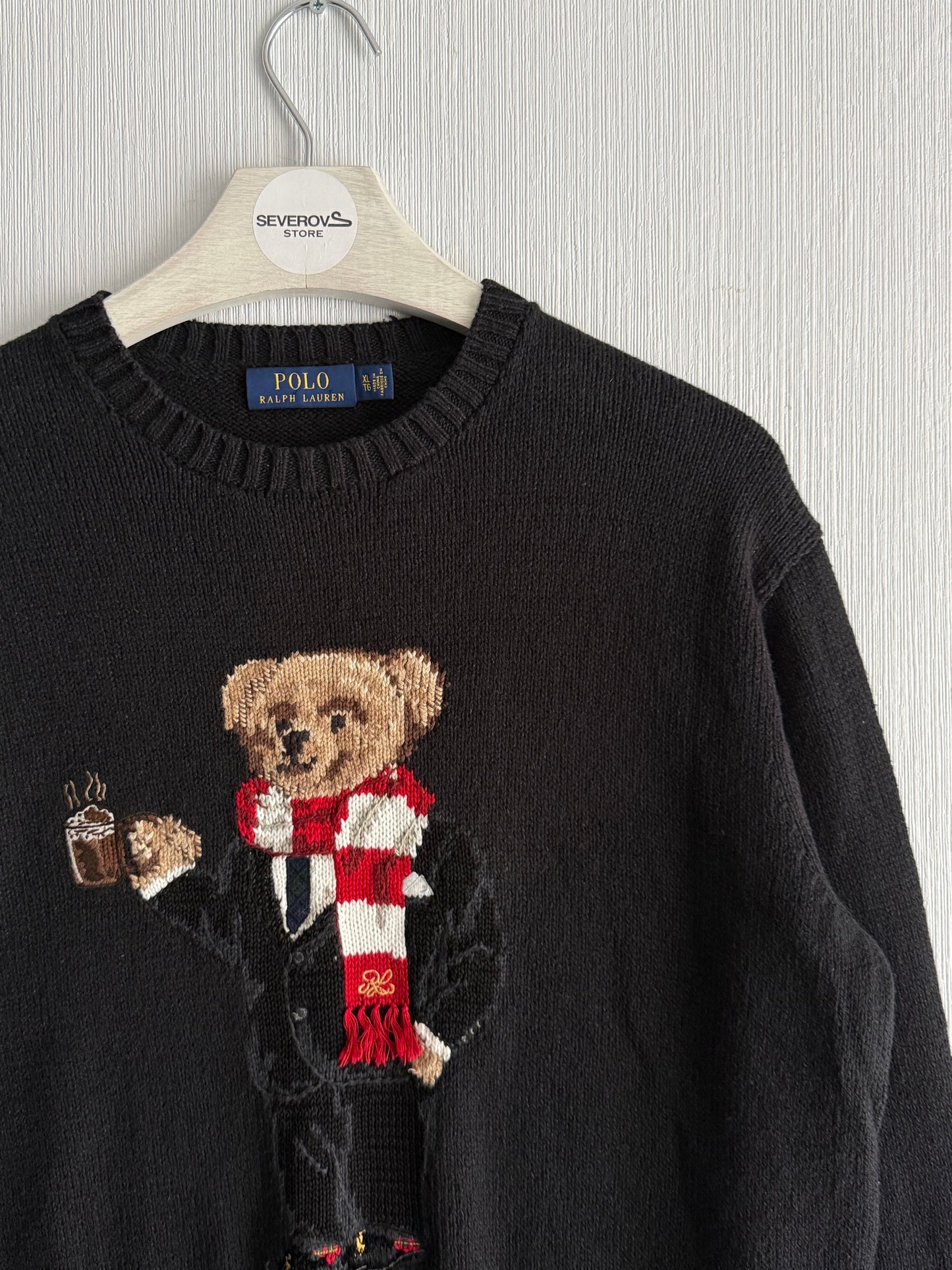 Polo Ralph Lauren Cocoa Bear Sweater Black Knit