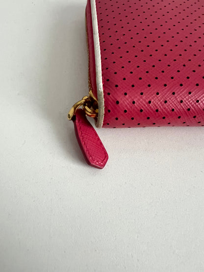 Prada Saffiano Leather Perforated Large Wallet